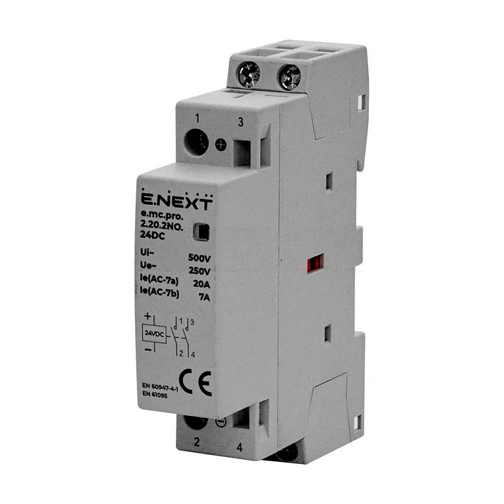 Модульний контактор e.mc.pro.2.20.2NO.24DC, 2р, 20А, 2NO, 24В p005317