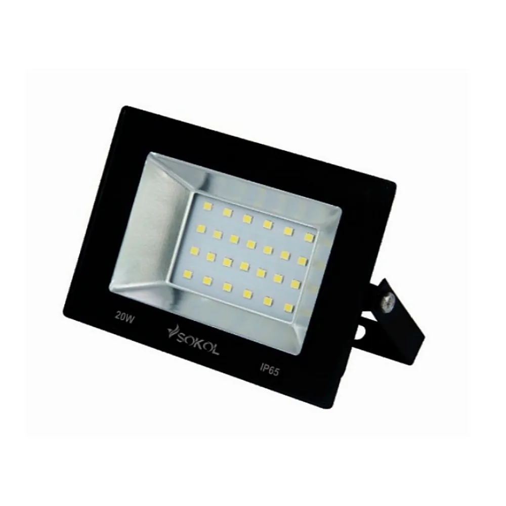 Прожектор LED-SLТ- 20W SOKOL 220 1500lm 6500K алюминиевый корпус, закаленное стекло 99312