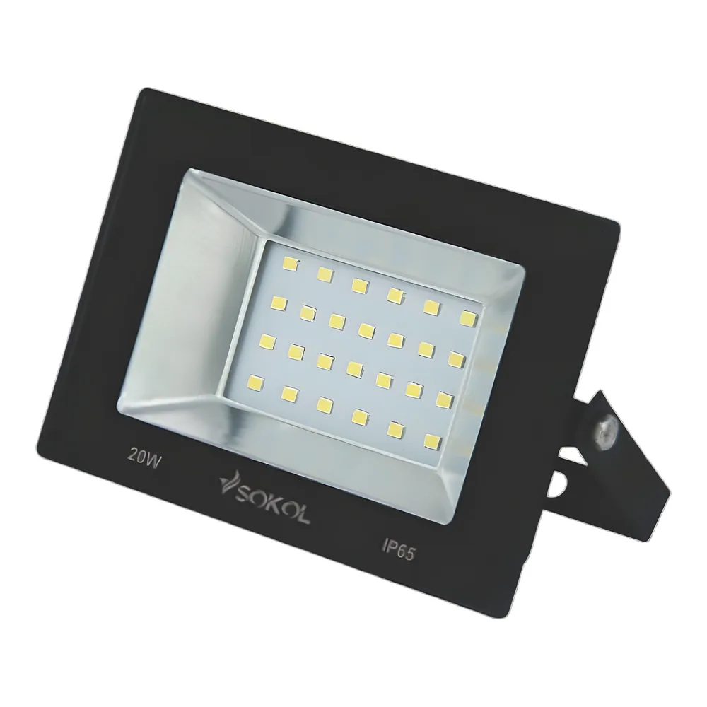 Світлодіодний прожектор LED-SLT 20 Вт 220 В 1500 лм 6500 K алюмінієвий корпус загартоване скло SOKOL 99312