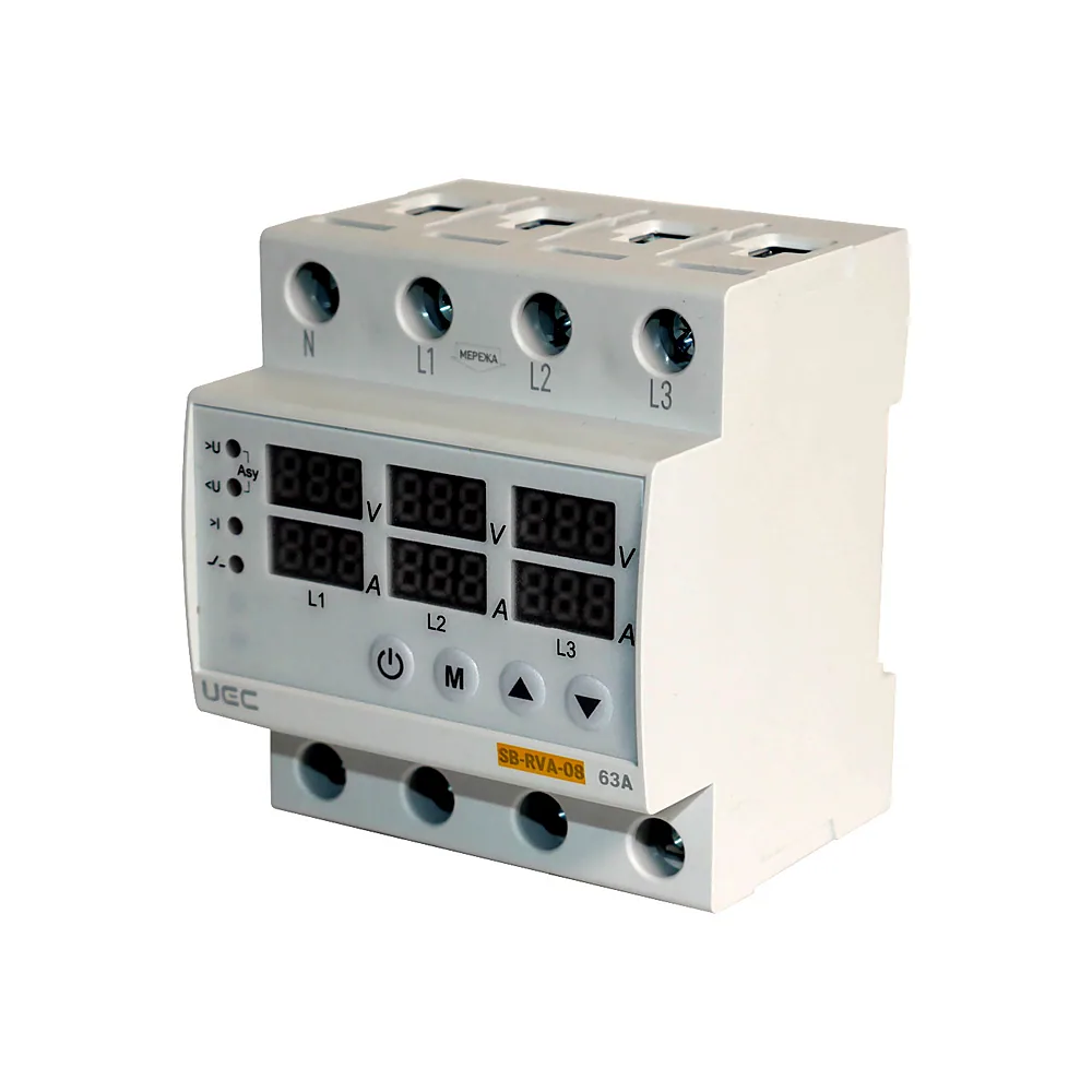 Реле напруги та струму SB-RVA-08 4P 63A UEC SB-RVA-08-4-63