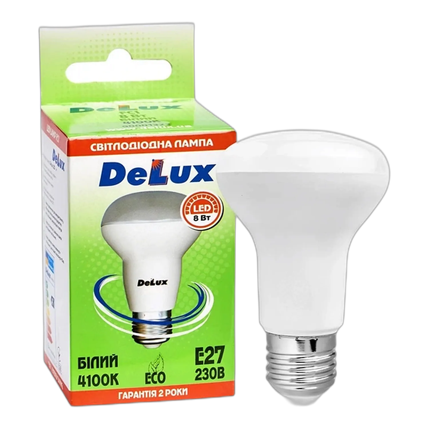 Лампа світлодіодна DELUX FC1 8 Вт R63 4100K 220В E27 білий_ 90024070