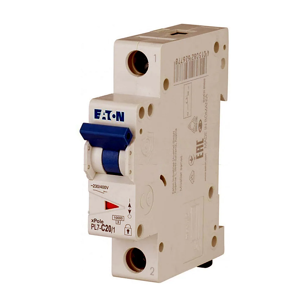 Автоматичний вимикач Eaton PL7 C20/1 1Р 20A 10kA C 262705
