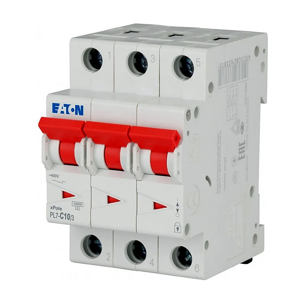 Автоматичний вимикач Eaton PL7 C 10A 3P 10kA 263407