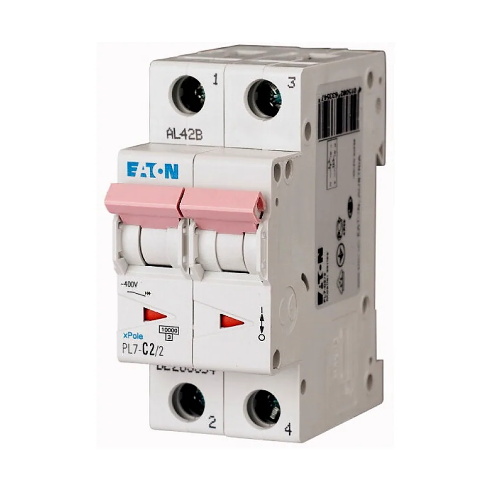 Автоматичний вимикач PL7-C2/2, 2P 2А 10кА х-ка С, Eaton (Moeller)