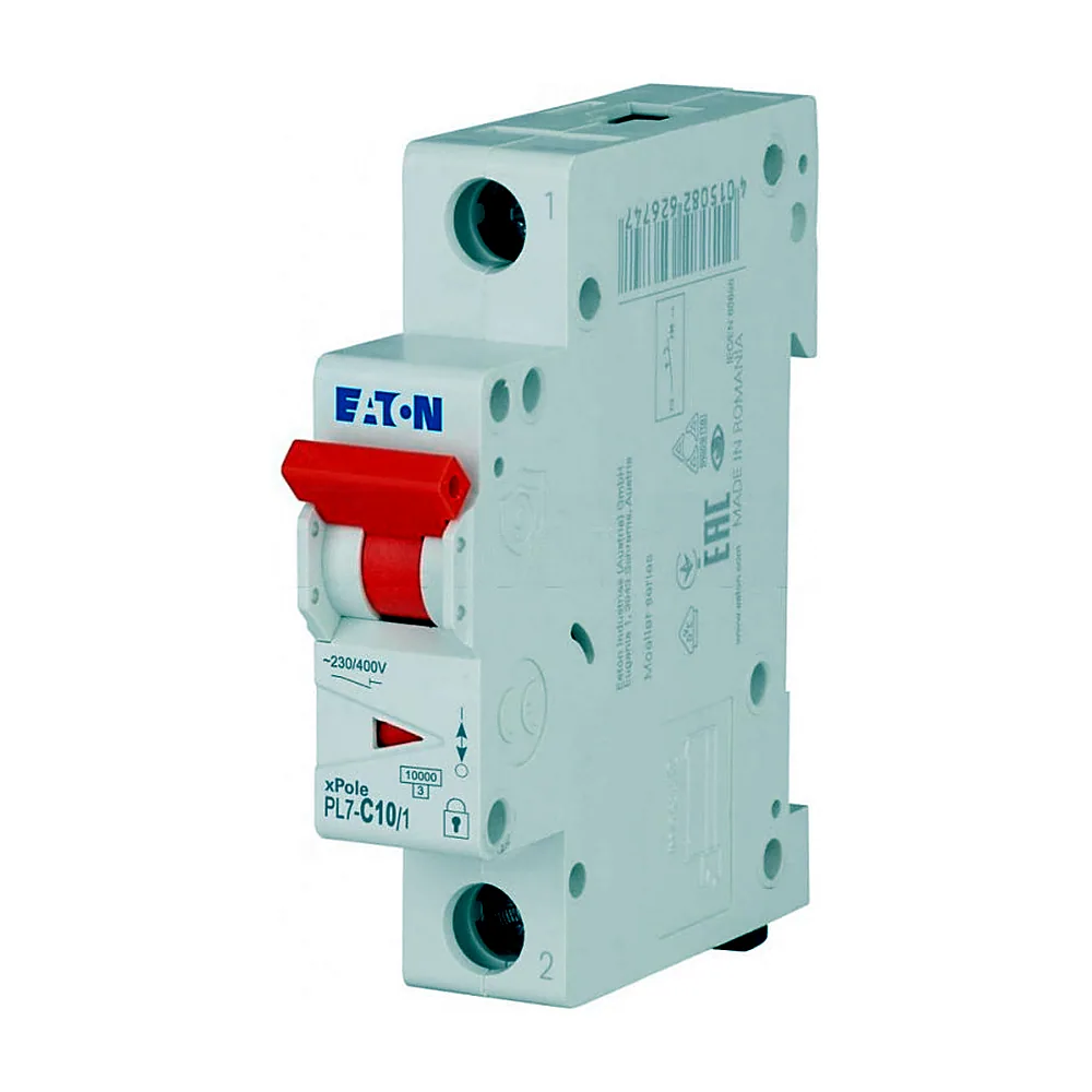 Автоматичний вимикач PL7-D10/1, 10А 1Р 10кА хар-ка D, Eaton (Moeller)