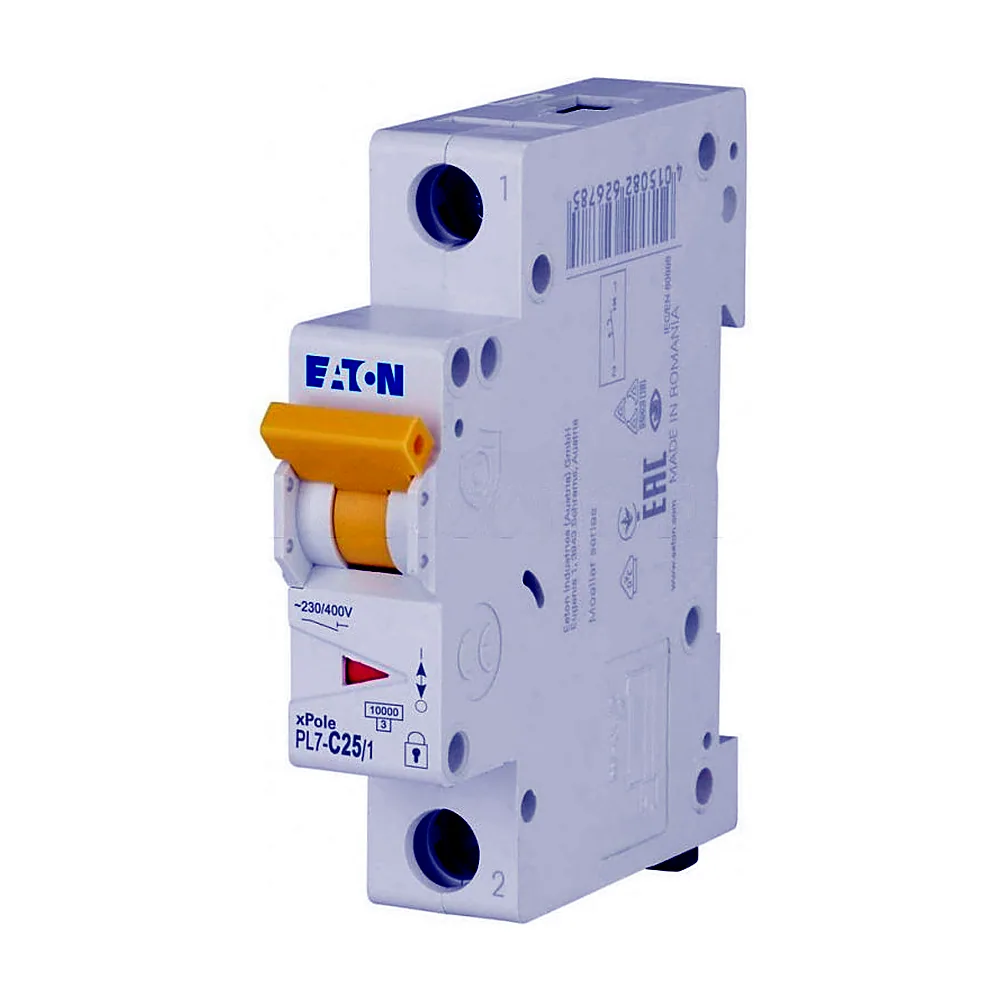 Автоматичний вимикач PL7-D25/1, 25А 1Р 10кА хар-ка D, Eaton (Moeller)