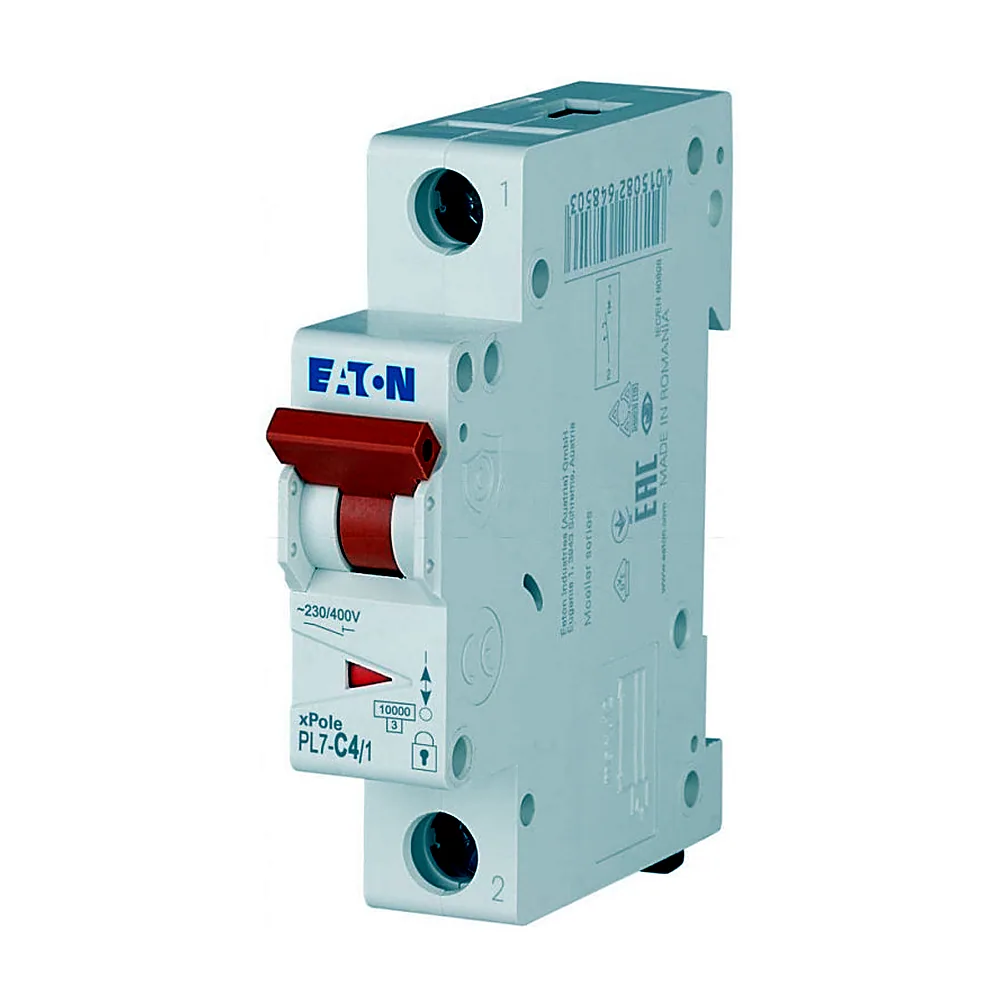 Автоматичний вимикач PL7-D4/1, 4А 1Р 10кА хар-ка D, Eaton (Moeller)
