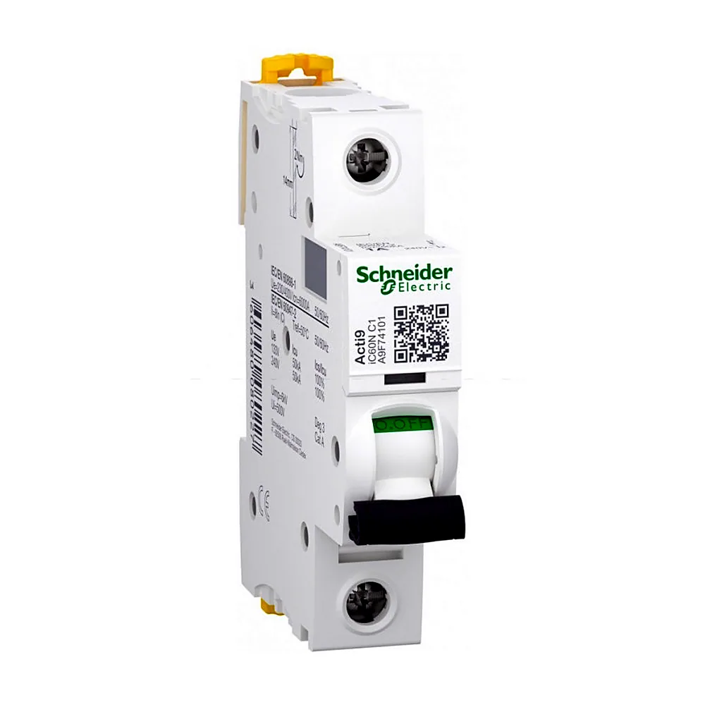 Автоматичний вимикач iC60N, 1P 1A хар-ка C, 6кА, A9F74101, Schneider Electric