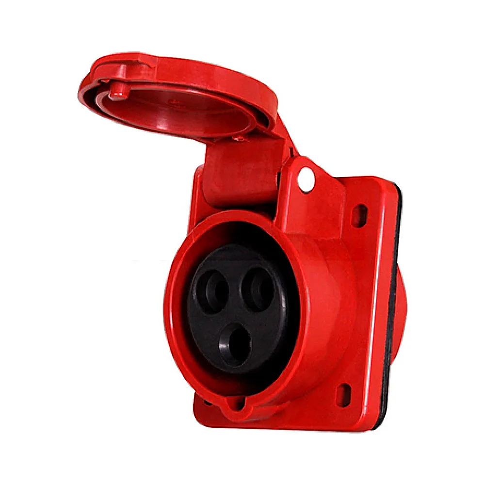 Силова розетка, що вбудовується e.socket.pro.4.16.wall, 4п., 380В, 16А (414)