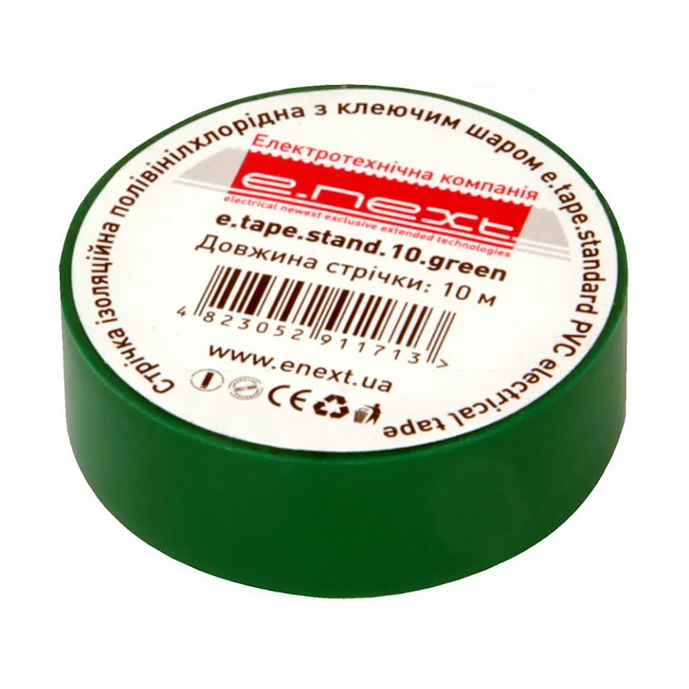 Ізолента E.NEXT e.tape.stand.10.green 10м s022003