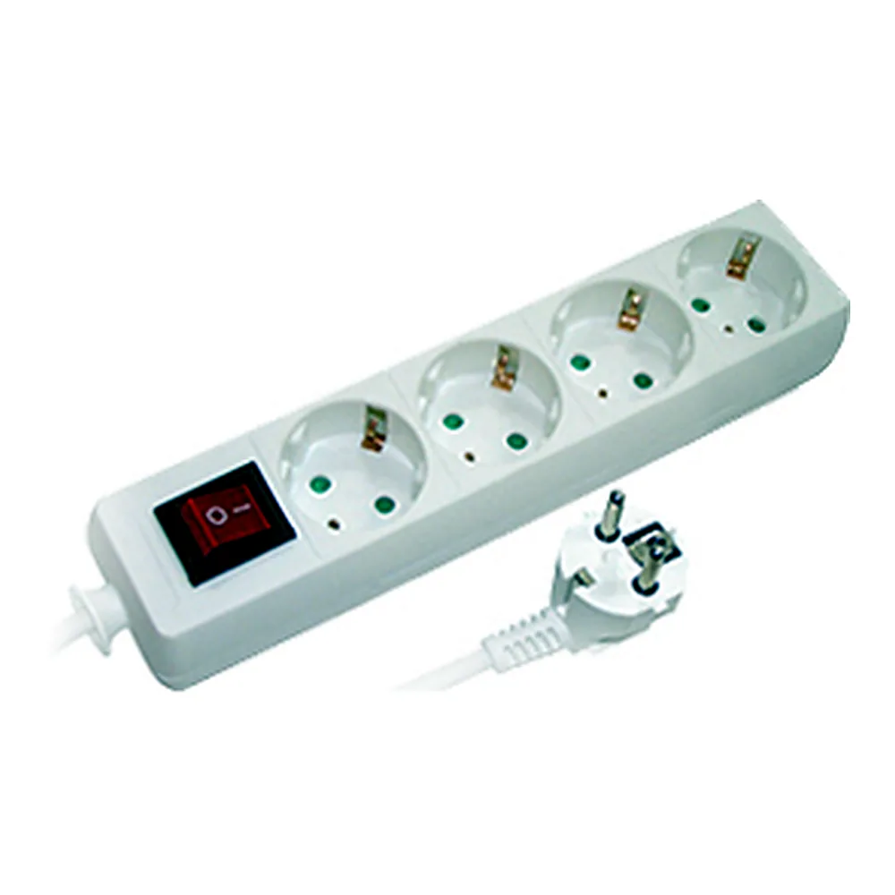 Подовжувач e.es.4.3.z.s.b 4 гнізда, 3м, з з/к, з вимикачем, baby protect