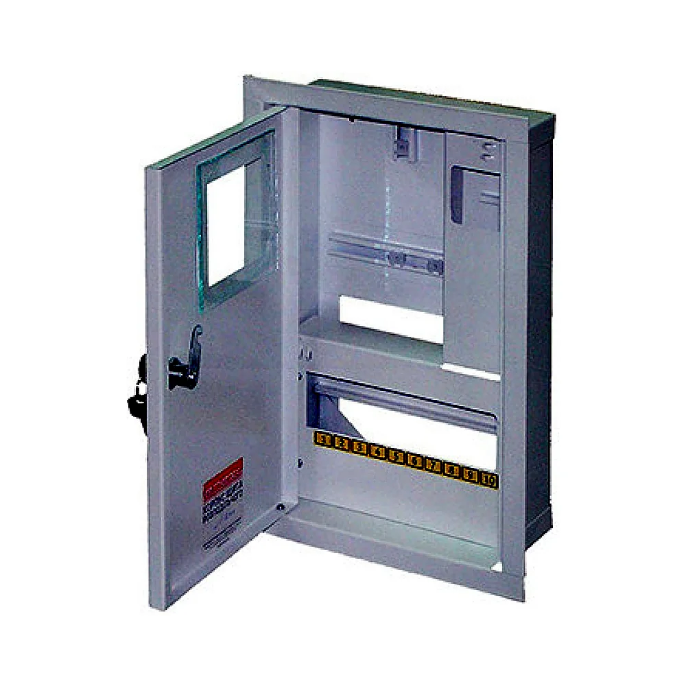 Шафа e.mbox.stand.w.f1.10.z металева, під 1-ф. лічильник, 10 мод., що вбудовується, з замком