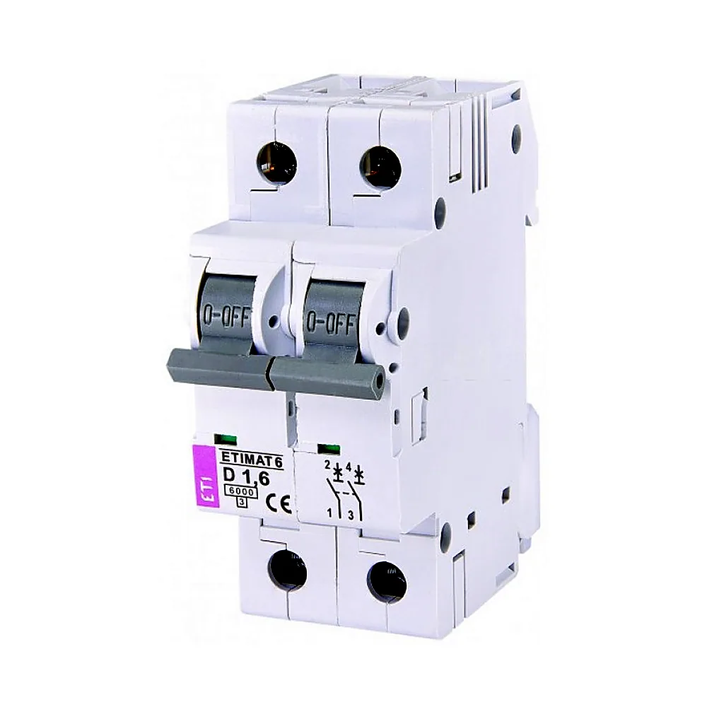 Авт. вимикач ETIMAT 6 2p D 1,6A (6kA), ETI