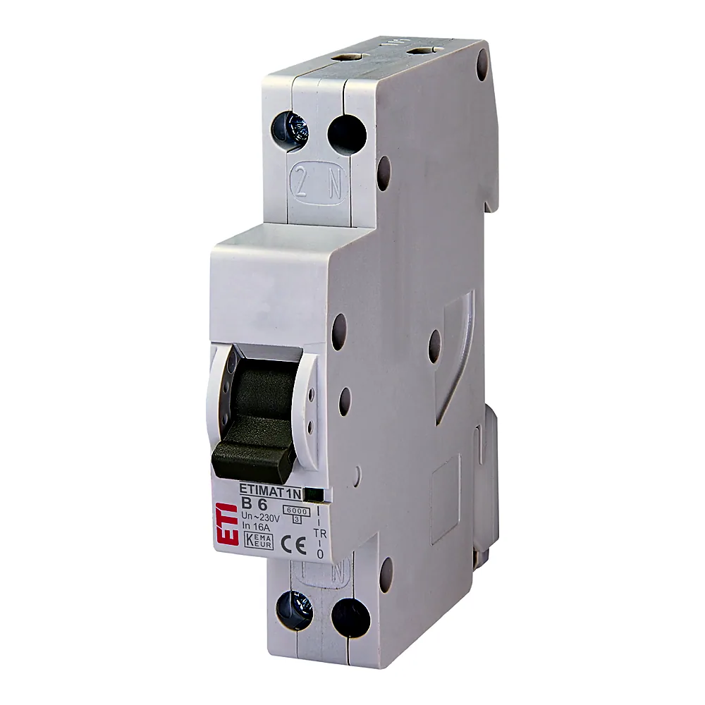 Авт. вимикач ETIMAT 6 1p+N (1мод.) B 6А (6 kA), ETI