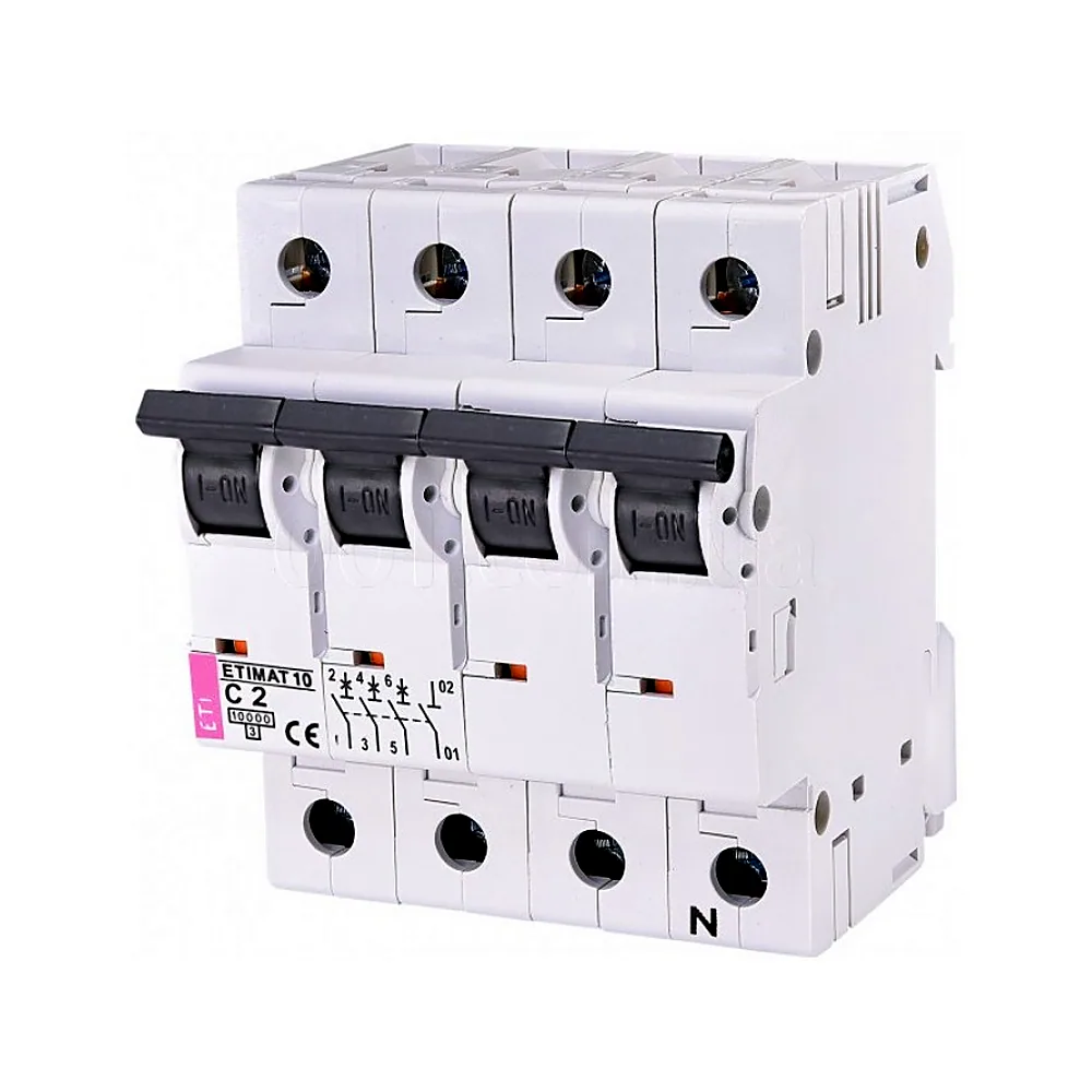 Авт. вимикач ETIMAT 10  3p+N C 2А (10 kA), ETI