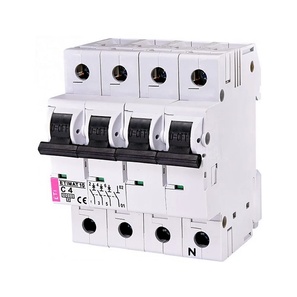 Авт. вимикач ETIMAT 10  3p+N C 4А (10 kA), ETI