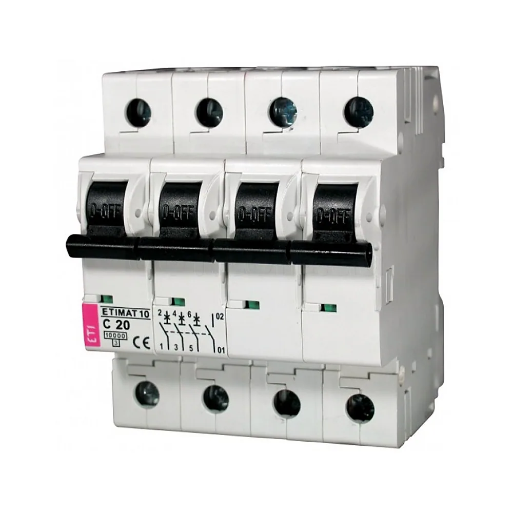 Авт. вимикач ETIMAT 10 3p+N C 20А (10 kA), ETI