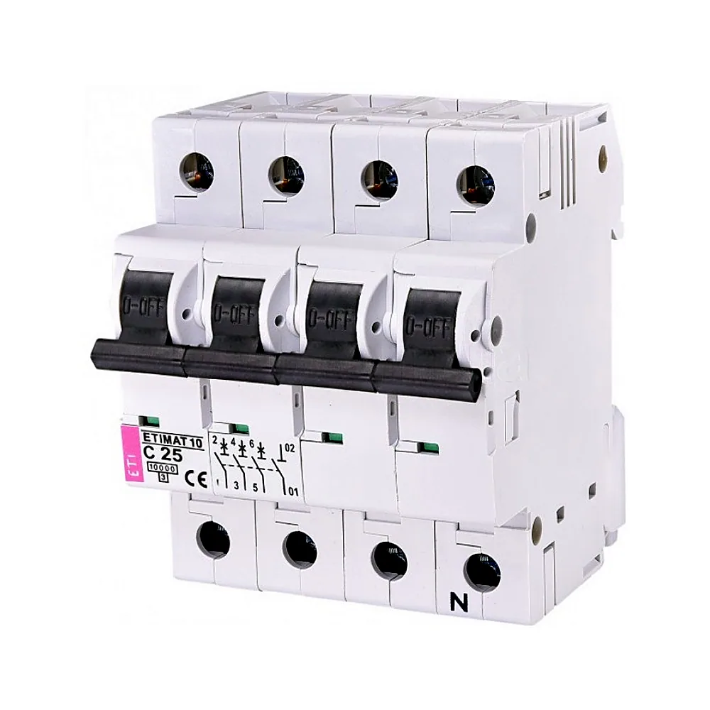 Авт. вимикач ETIMAT 10  3p+N C 25А (10 kA), ETI