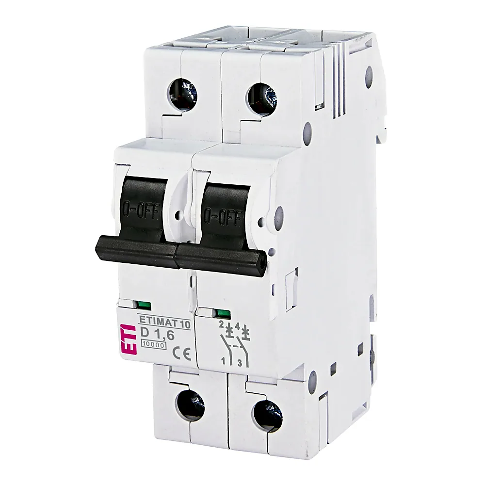 Авт. вимикач ETIMAT 10  2p D 1,6А (10 kA), ETI