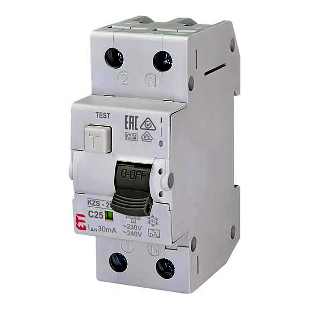 Диф. автоматичний вимикач KZS-2M C 25/0,03 тип A (10kA), ETI