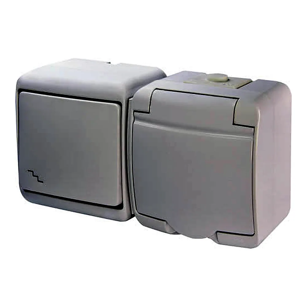 Мікс_гориз.  (сход.вим.+1-а роз.schuko_біл.кр.) (IP54) VRHH-3s, ETI