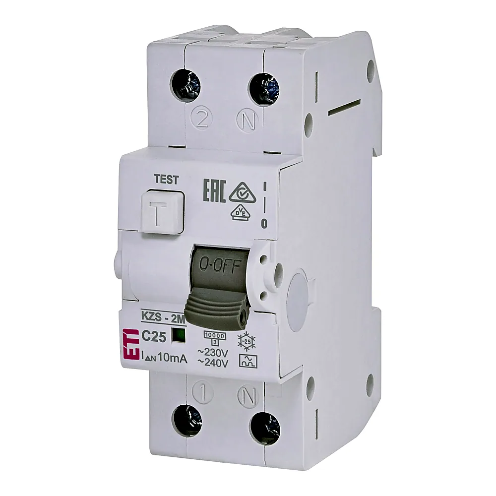Диф. автоматичний вимикач KZS-2M C 25/0,01 тип A (10kA), ETI