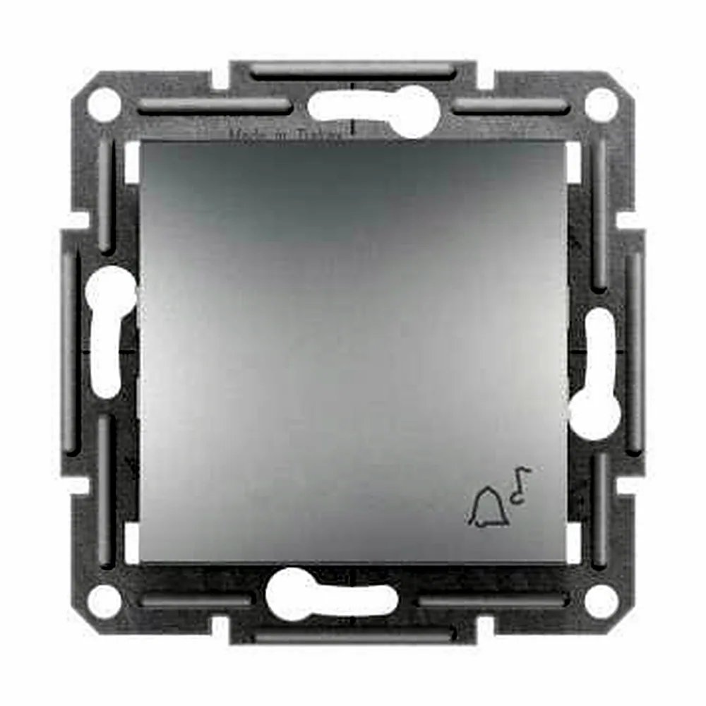 Кнопковий вимикач "Дзвінок"Asfora" 1 кл., алюміній, EPH0800161, Schneider Electric