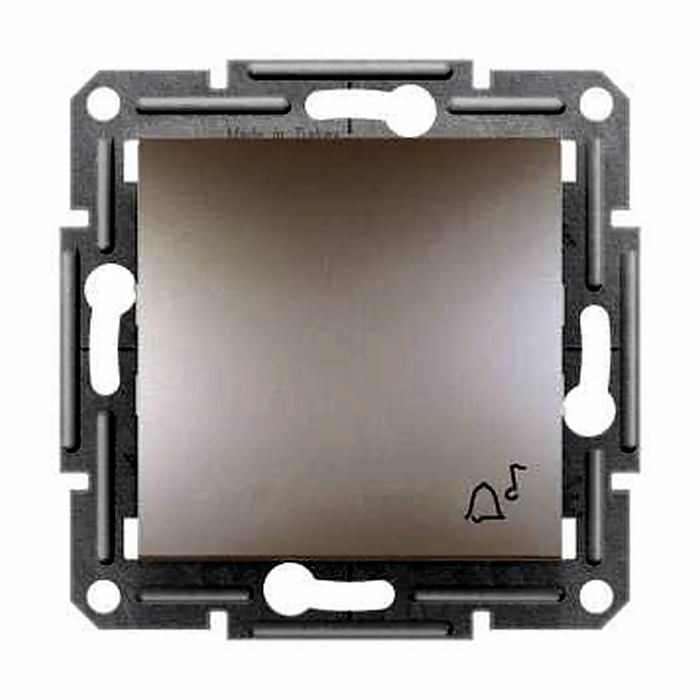 Кнопковий вимикач "Дзвінок "Asfora" 1 кл., бронза, EPH0800169, Schneider Electric