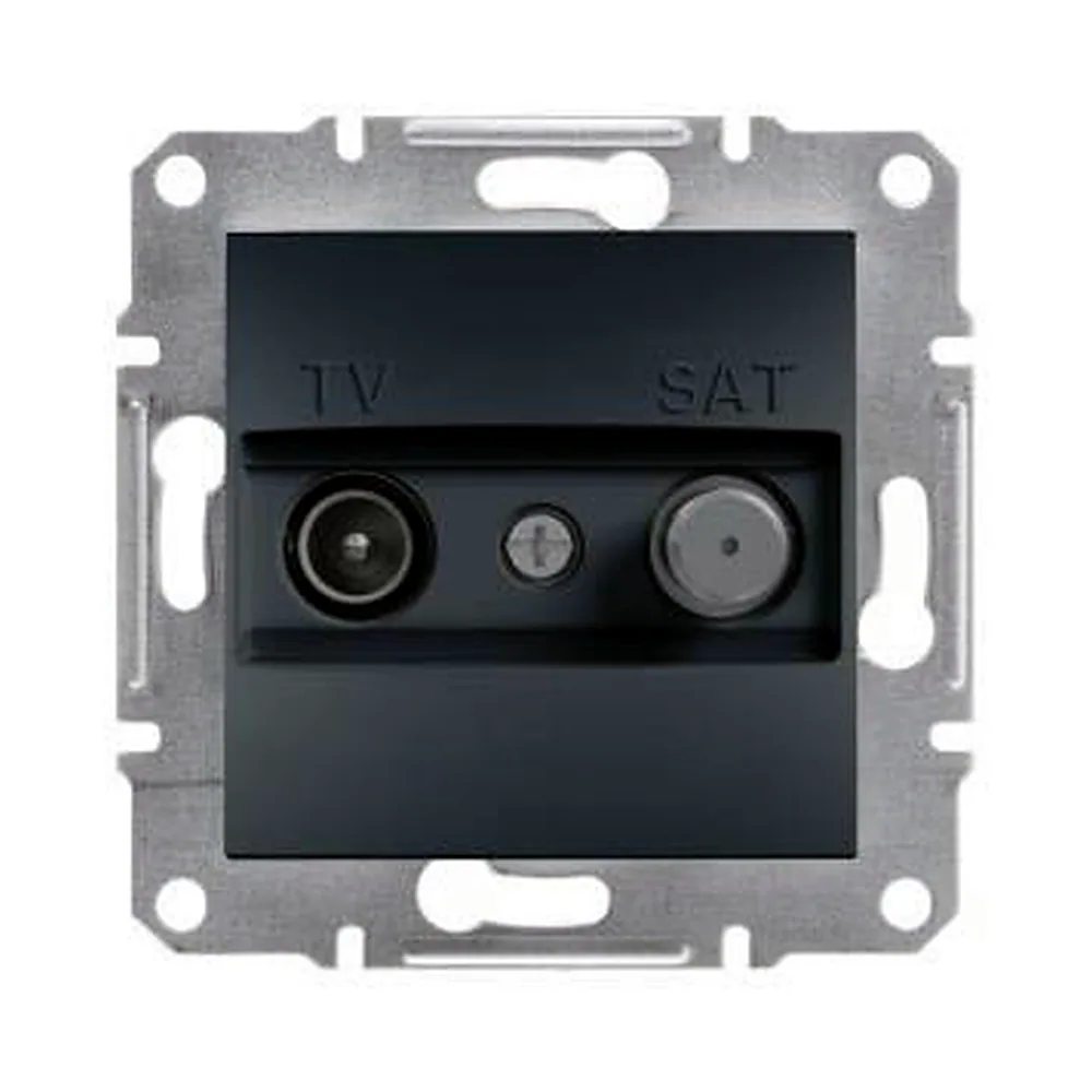 Розетка "Asfora" TV-SAT, кінцева 1 dB, антрацит, EPH3400171, Schneider Electric