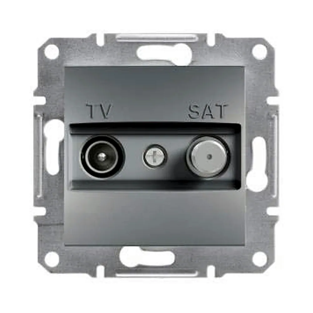 Розетка "Asfora" TV-SAT, кінцева 1 dB, сталь, EPH3400162, Schneider Electric