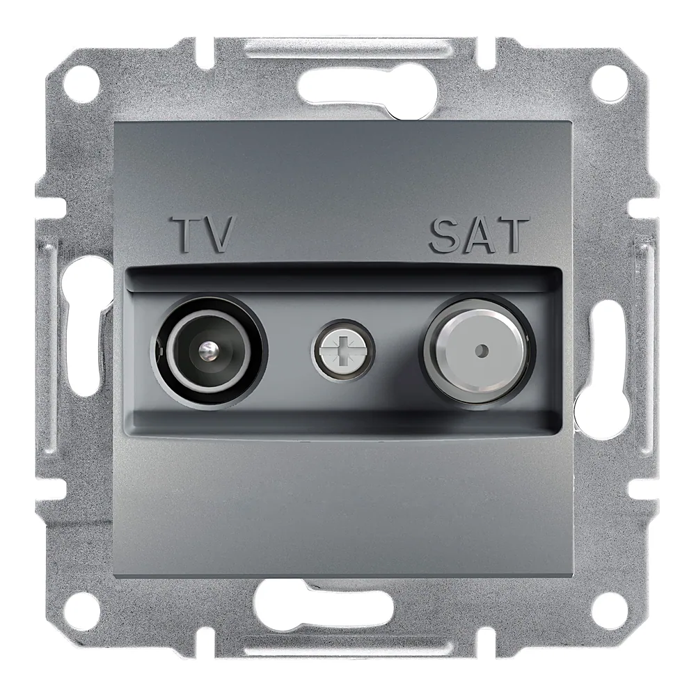 Розетка Asfora TV-SAT кінцева 1 дБ сталь Schneider Electric EPH3400162