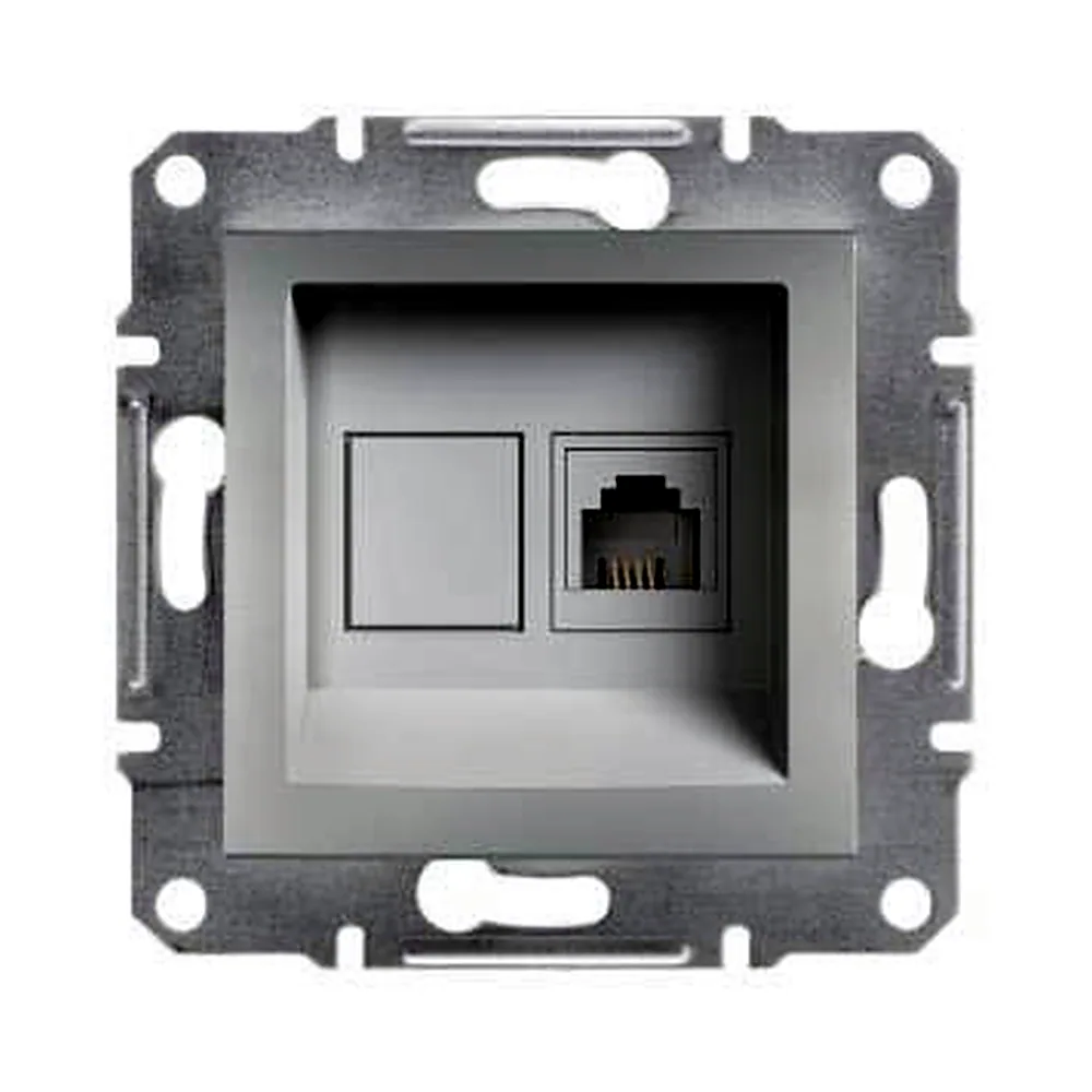 Розетка "Asfora" телефонна, алюміній, EPH4100161, Schneider Electric