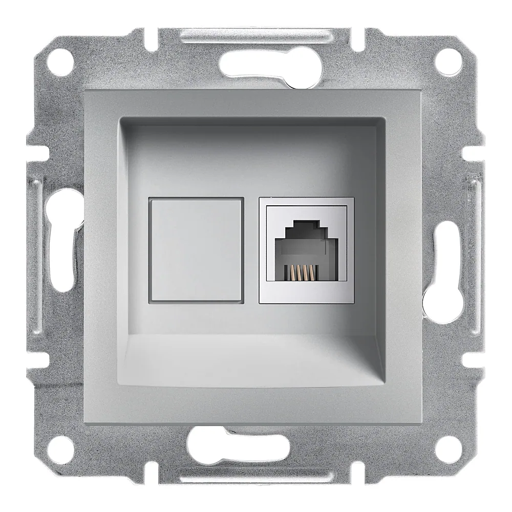 Розетка Asfora телефонна алюміній Schneider Electric EPH4100161