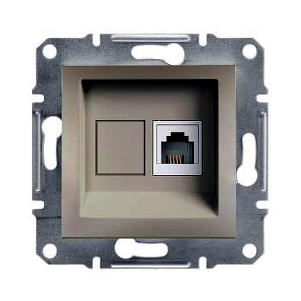 Розетка "Asfora" телефонна, бронза, EPH4100169, Schneider Electric