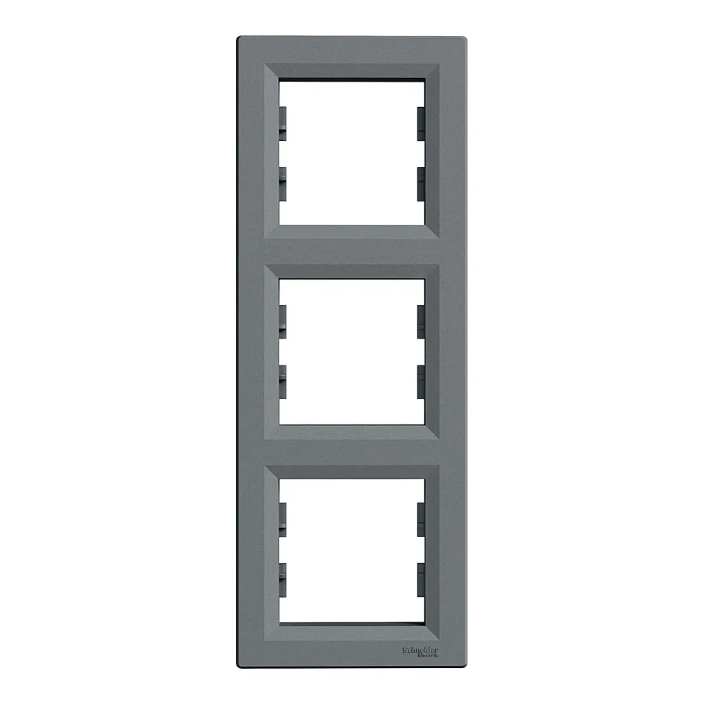 Рамка Asfora 3-постова вертикальна сталь Schneider Electric EPH5810362