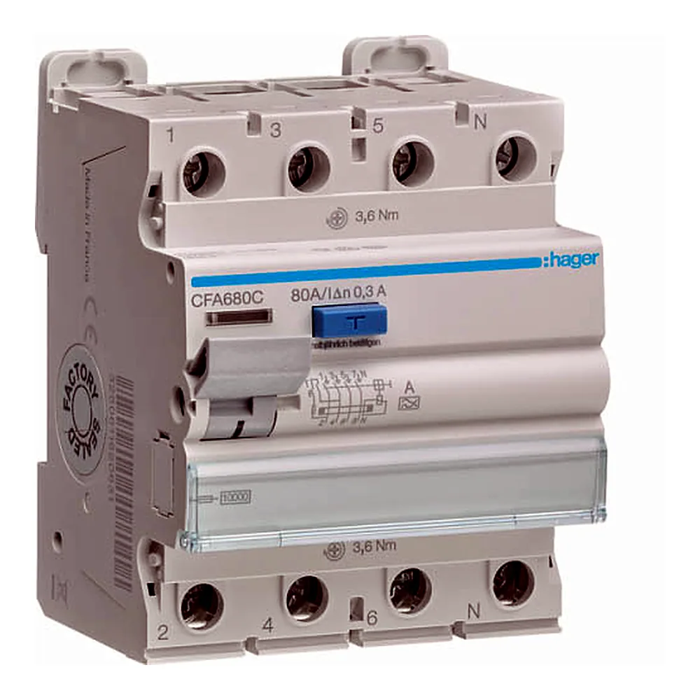 ПЗВ 4P 10kA 80A 300mA A Hager