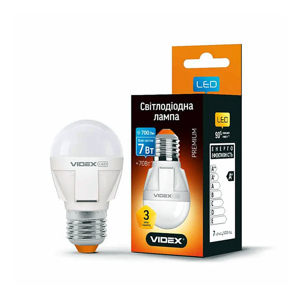LED лампа VIDEX G45 7W E27 4100K 220V