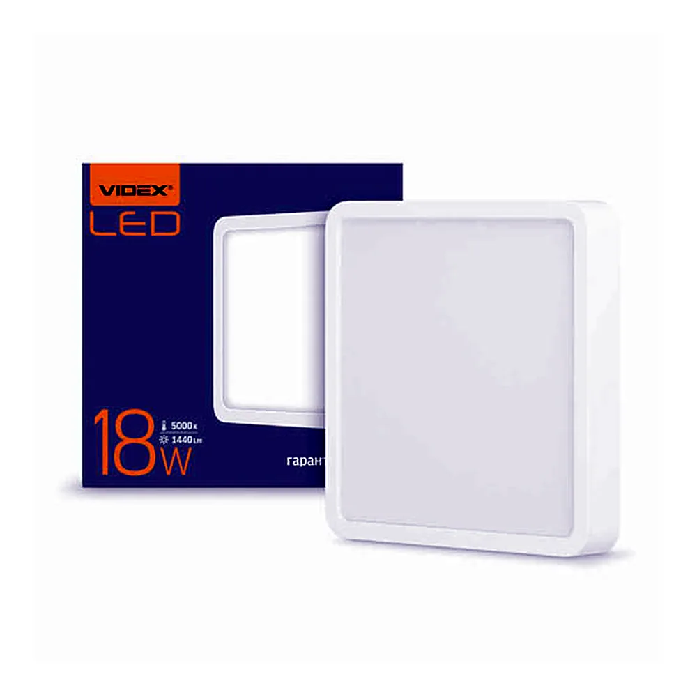 LED світильник накладний квадрат VIDEX 18W 5000K 220V