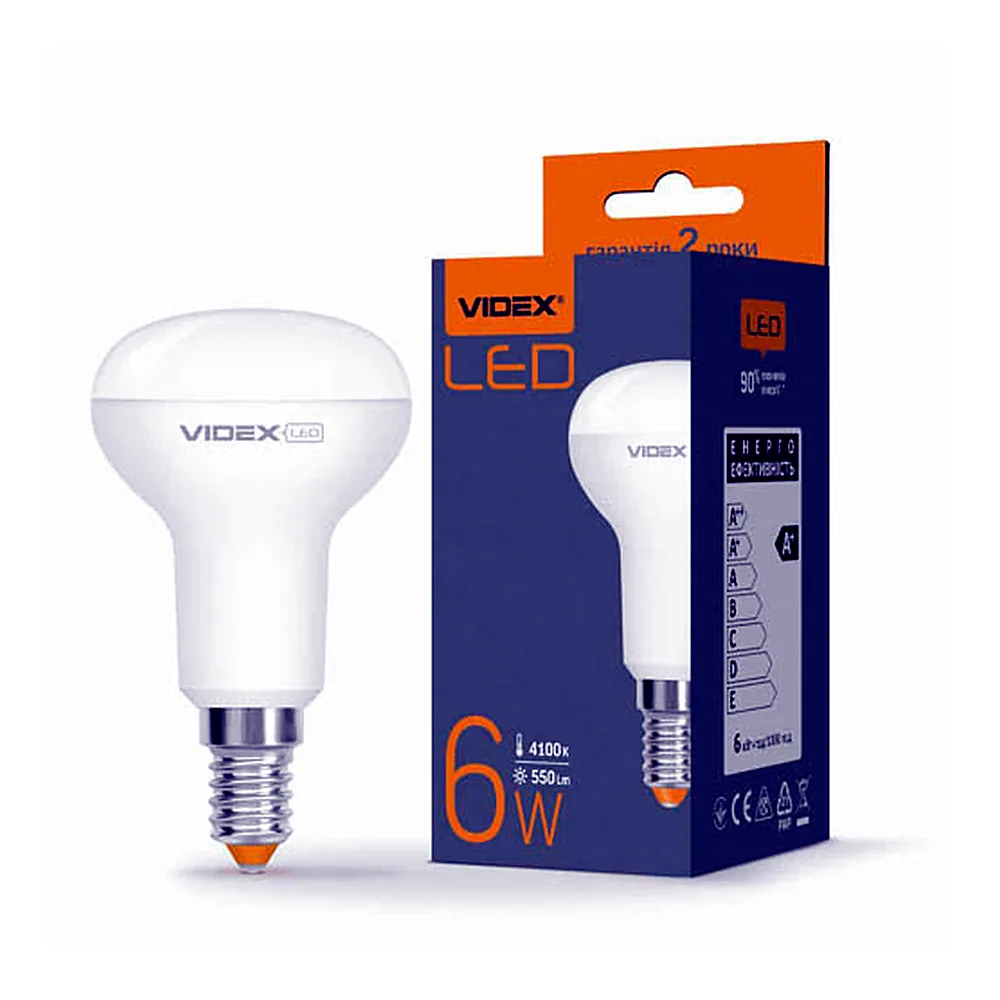 LED лампа VIDEX R50e 6W E14 4100K 220V