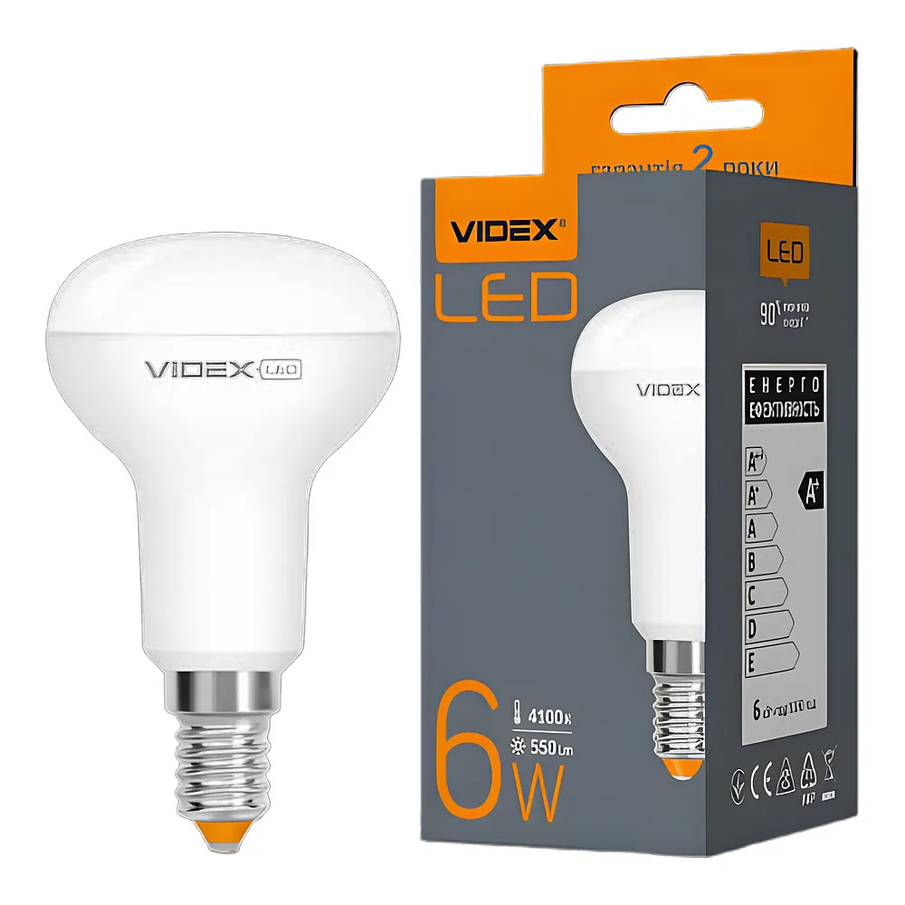 Світлодіодна лампа R50e 6 Вт E14 4100 K 220 В Videx VL-R50e-06144