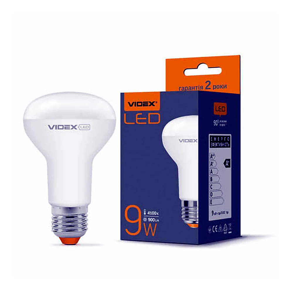 LED лампа VIDEX R63e 9W E27 4100K 220V