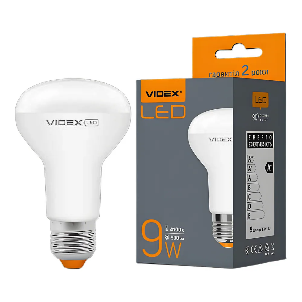 Світлодіодна лампа R63e 9 Вт E27 4100 K 220 В Videx VL-R63e-09274