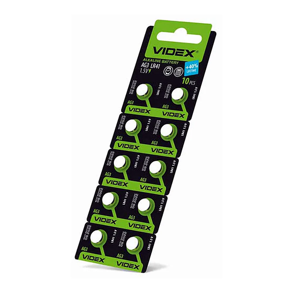 Батар годинників Videx AG 3/LR41 BLISTER CARD 10 pcs (100/1600)