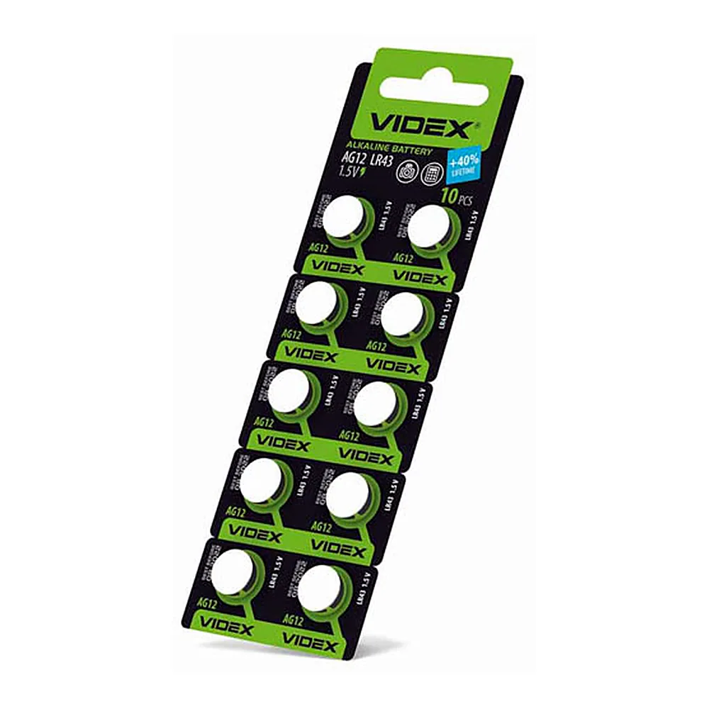 Батар годинників Videx AG12/LR43 BLISTER CARD 10 pcs (100/1600)