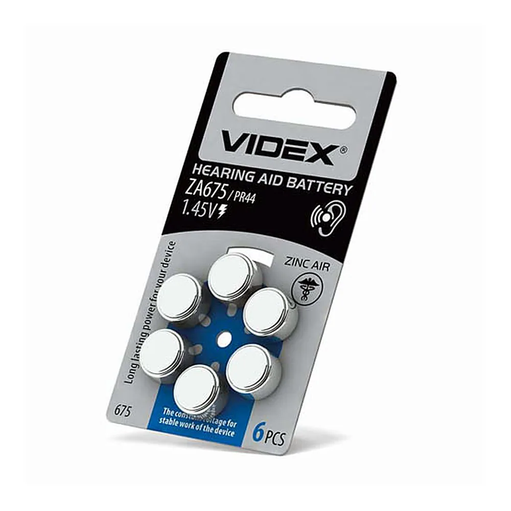 Батарейка повітряно цинкова Videx ZA675 (PR44) BLISTER6 (60/600/3000)