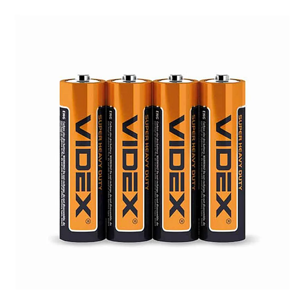 Батарейка сольова Videx R6P/AA 4pcs SHRINK (60/1200)