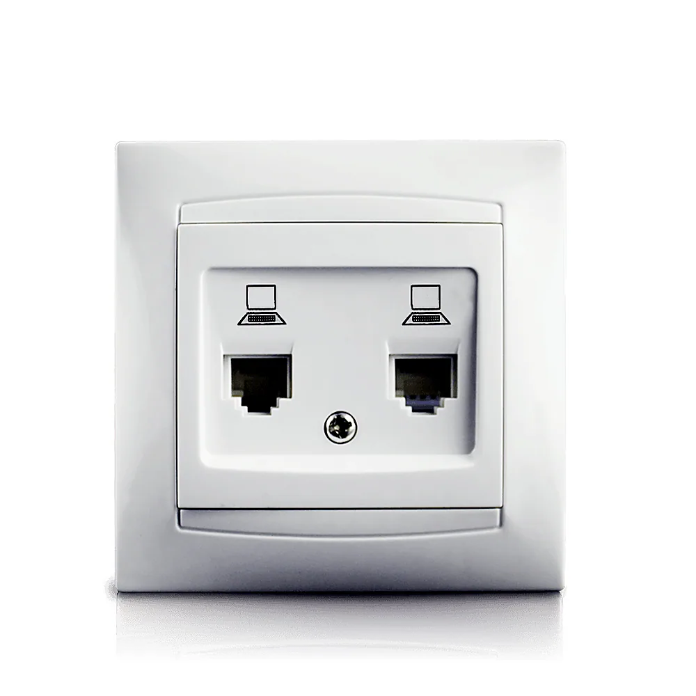 Розетка Prestige 2-на комп'ютерна, с/м, біла, 9206-62,W, Erste