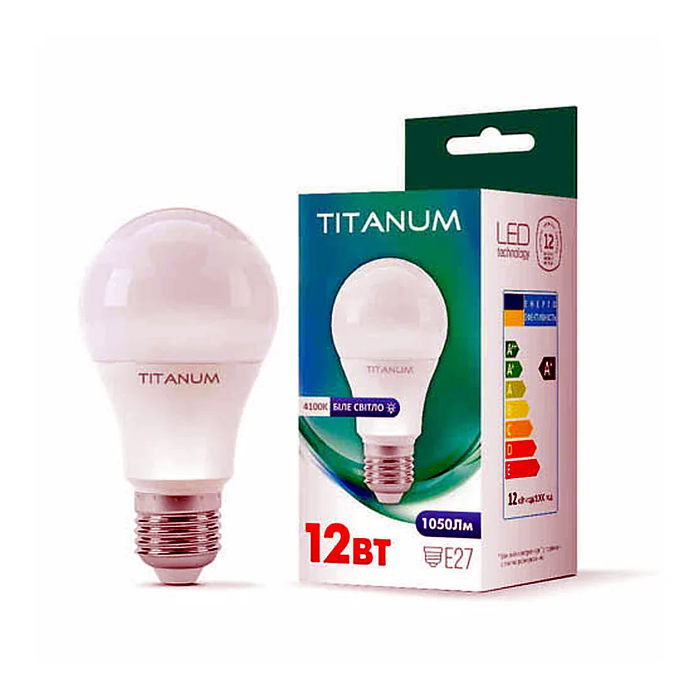 LED лампа TITANUM A60 12W E27 4100K 220V