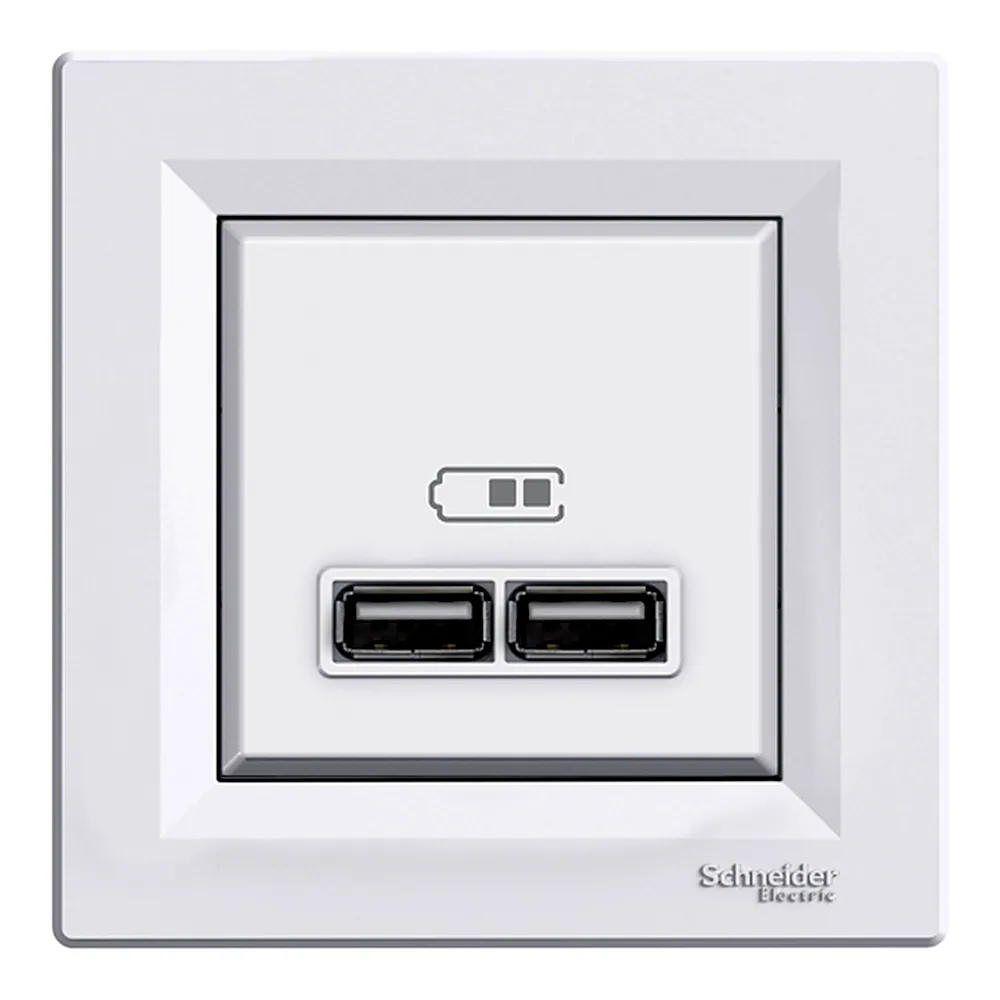 Розетка "Asfora" USB, 2.1A, біла, EPH2700221, Schneider Electric