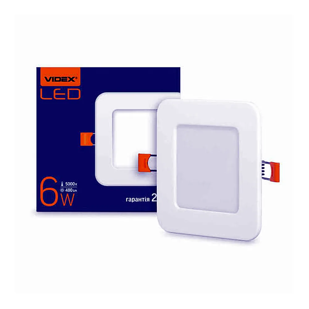 LED світильник внутрішній квадрат VIDEX 6W 5000K 220V